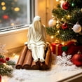 thumbnail image 5 of Diceymbol Halloween Ghost Figurine Sitting on Wood Logs Mini Tabletop Decoration for Shelf Mantel Party Decor 4 Inch, 5 of 8