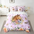 thumbnail image 2 of Erosebridal Rainbow Floral Bedding Full Size,Farm Horse Comforter Sets with Sheets,Western Cowgirl Bedding Sets Full Size,Microfiber Bedroom Decor Reversible,7pcs, 2 of 6