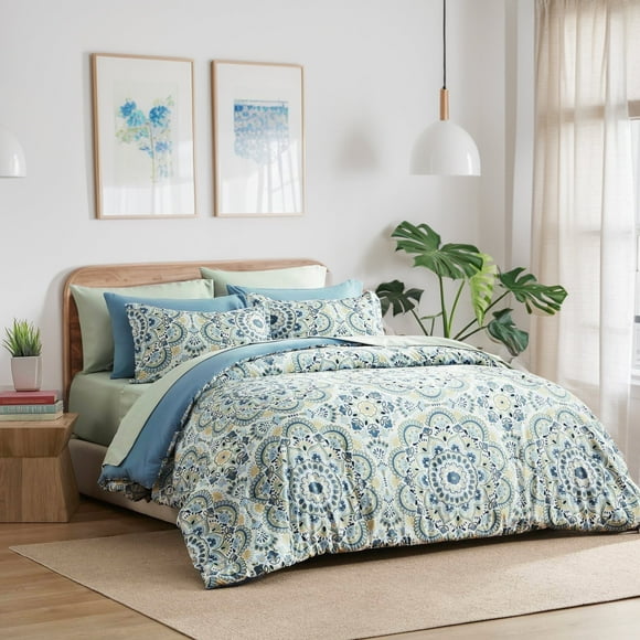 Regency Heights Queen Size Comforter Set, 9-Piece Bed in a Bag Queen, Green Bedding Comforter Set with Comforter, Flat Sheets, Fitted Sheets with Side Pockets