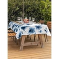 thumbnail image 2 of Outdoor Tablecloth with Umbrella Hole and Zipper, Navy Blue Floral Rectangle Table Cloth 60x102 Inch Waterproof Tablecloth, Spring Flowers Butterflies Watercolor Picnic Table Cover for Patio Camping, 2 of 7