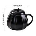 thumbnail image 3 of Twfbrm Halloween Ceramic Mug, Cute Pumpkin Shaped Ceramic Coffee Mug with Handle and Lid, Fall Decorative Pumpkin Mug, Creative Heat Resistant Ceramic Tea cup for Home, Office, Thanksgiving, 3 of 6