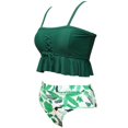 thumbnail image 1 of Gibobby Trajes de Natación para Mujer Estampado Plus Traje de baño Traje de baño Ropa de playa Tamaño acolchado Swimjupmsuit Mujeres Trajes de baño Tanki(Verde,CH), 1 of 5