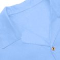 thumbnail image 4 of YYDGH Men's Linen Shirts Short Sleeve Button Down Shirt for Men Fashion Casual Summer Beach Shirt Blue L, 4 of 4