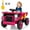 Rose Red, variant on Accreate Kids 12V Electric Dump Truck Ride-On, Remote Control, Lift Bed, Dual Motors, LED Lights, Shovel, USB/BT Music, for Toddlers 3-8 Years, 66 lbs Capacity