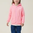 thumbnail image 3 of BFHHYA Girls' Full Zip Hooded Sweatshirt Jacket Heart-Print Light Fleece Hoodie Long Sleeve Sweatshirt with Pockets for Daily Outings(3-13Y), 3 of 8