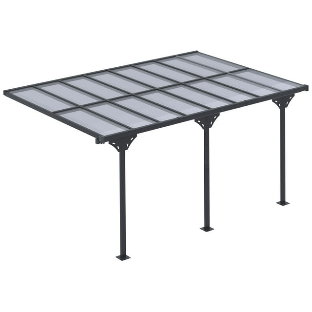 CoSoTower Pergola Extérieure à Hauteur Réglable, Pergola à Toit Rigide Extérieure 14 Pi x 10 Pi, Restaurants et Maisons, Gris