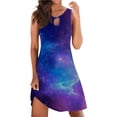 thumbnail image 2 of WILLBEST Vestidos de Mujer Vestidos de Verano para Mujer Moda Ojo de Cerradura sin Mangas Camiseta sin Mangas Boho Estampado Floral Casual Playa Mini Vestido Chica, 2 of 3