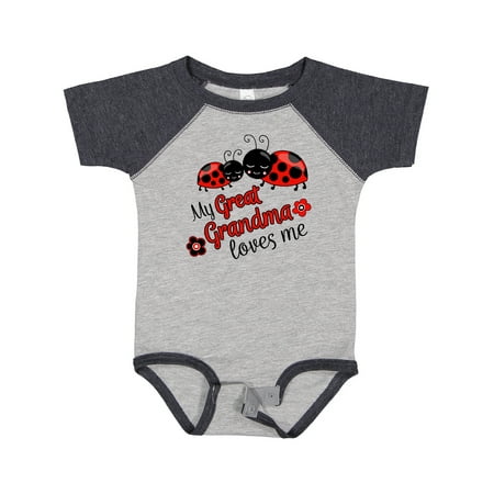 

Inktastic My Great Grandma Loves Me with Cute Ladybugs Gift Baby Boy or Baby Girl Bodysuit