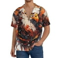 thumbnail image 7 of Lsque Colorful Abstract Eagle print Men's Cuban Collar Short Sleeve Shirt Summer Beachwear Casual Button Down Fashionable Vacation Leisure Shirt-Medium, 7 of 7