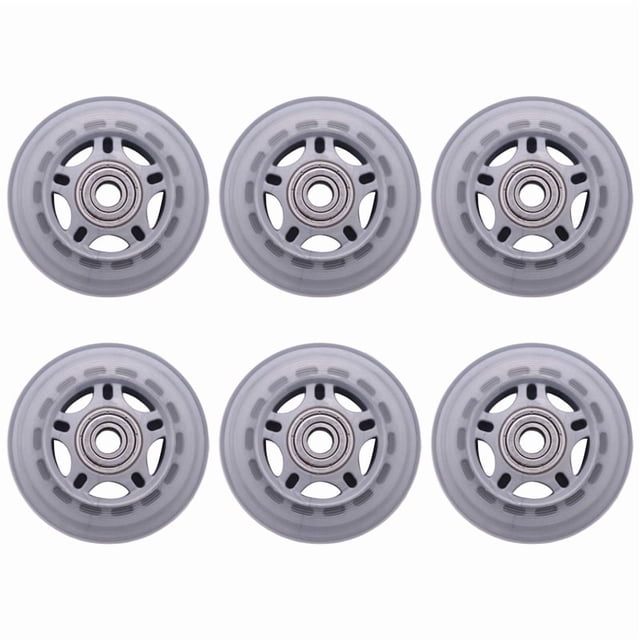 6X Chaussures de Patinage Roulement 608ZZ Roue de Patin en Ligne Transparent Gris
