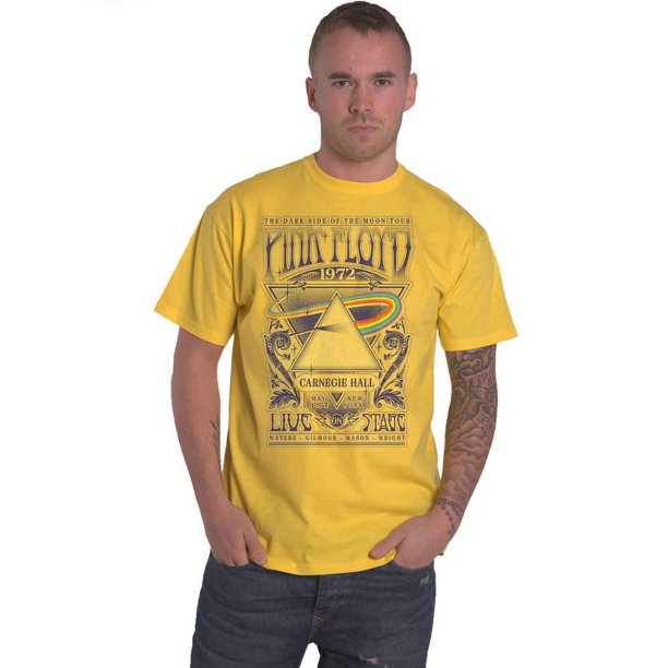 Pink Floyd - Camiseta Carnegie Hall Póster para Adultos Unisex (Amarillo)