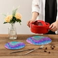 thumbnail image 6 of SKYSONIC 2 pcs Fantasy Universe Fairy Trivet Round Hot Pads, Magic Unicorn Bling Pot Holder Heat Resistant Trivets Cotton Thread Weave Mats Pot Teapot Table, 6 of 7