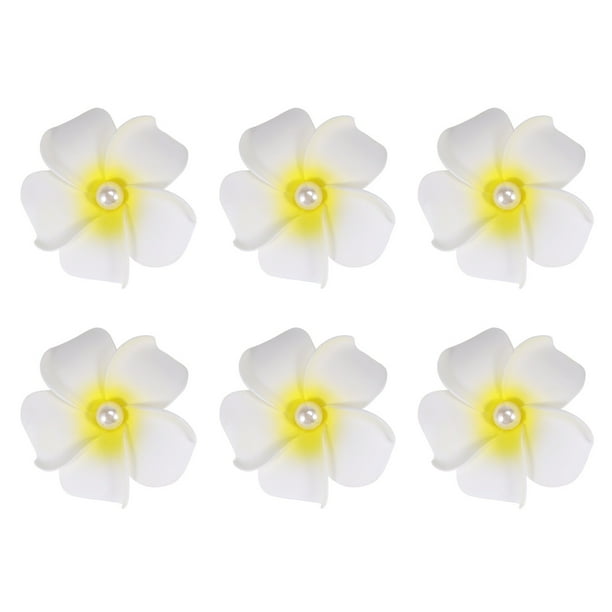 EeaseMX 8 horquillas de frangipani con perlas para el pelo, pasador de novia, accesorio para el pelo para mujer.