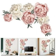 Peony Flower Wallpaper Decals Detachable Wall Stickers Home Decorations