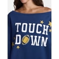 thumbnail image 4 of No Boundaries Off the Shoulder Sweatshirt with Long Sleeves, Midweight, Women’s XXS-4X, 4 of 5