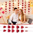 thumbnail image 5 of chaungfeng 3 Packs Red Glitter Heart Garland - NO DIY - Heart Garland Decorations - Valentines Day Hanging String Banner - Valentines Day Decorations - Valentine's Day Party Decor Supplies, 5 of 8