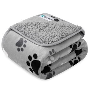 PetAmi Waterproof Dog Blanket, 40x60 Inch Grey Paw