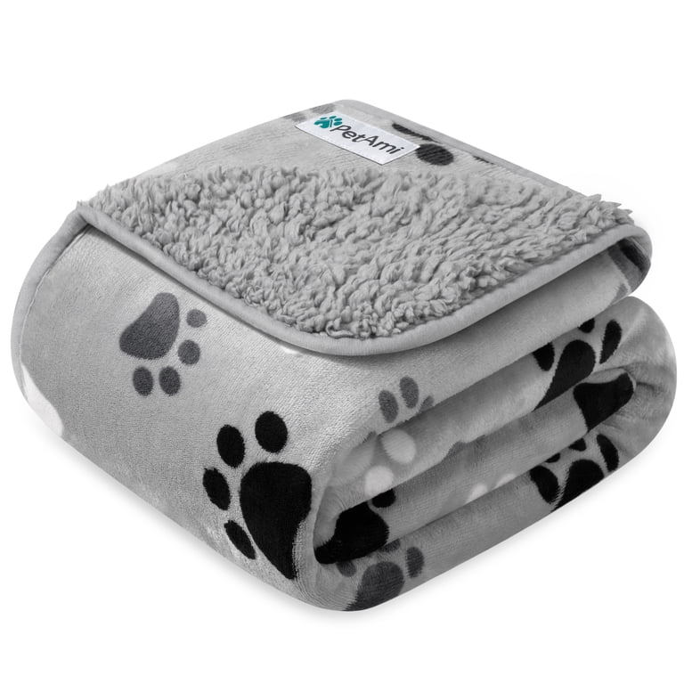 PetAmi Waterproof Dog Blanket, 40x60 Inch Grey Paw photo 1