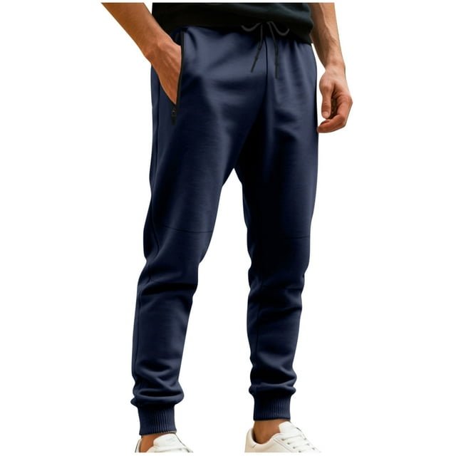 aidice Cinch Bottom Sweatpants Men Fleece Casual Drawstring Elastic Waist Athletic Jogger Pants with Zipper Pockets