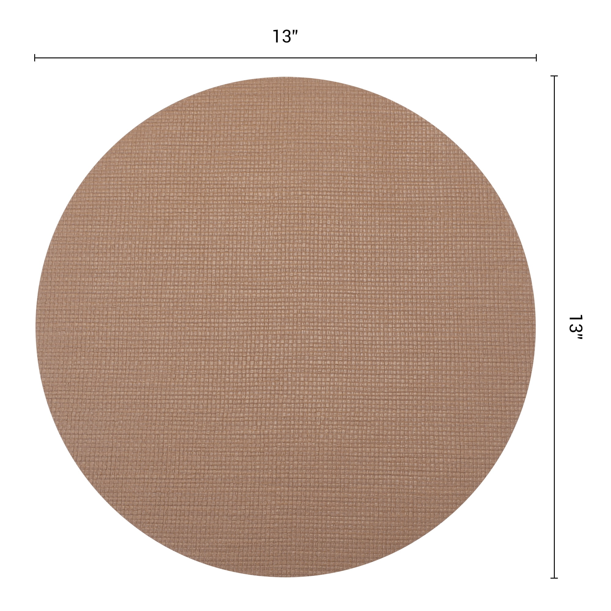 Unique Bargains 6pcs Faux Leather Wipeable Placemats Brown 13"x13"