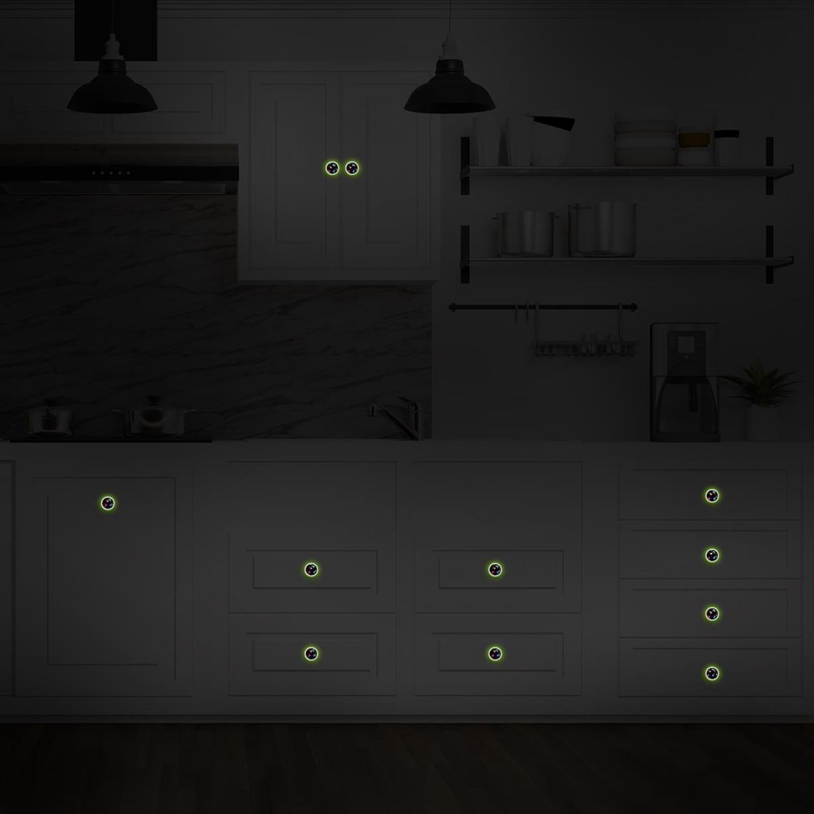 4PCS Round Acoustic Guitars Music Cabinet Fluorescence Knob Glowing in the Dark Furniture Drawer Pulls Handle with Screws