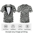 thumbnail image 3 of QTAGTESS Tuxedo T-Shirt Leopard Shirt Fake Suit with Bowtie Tee, 3 of 7