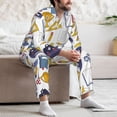 thumbnail image 5 of Mens Pajamas Set, bag ruler pen Print Button Down Long Sleeve Loungewear Sleepwear Pjs sets for Men, 5 of 5