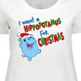 thumbnail image 4 of Inktastic I Want a Hippopotamus for Christmas Cute Stuffed Hippo Women's Plus Size T-Shirt, 4 of 5