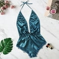 thumbnail image 2 of Women's Chemises Negligees Sexy Panties with Self Strapless Bra Ladies Night Gowns Med Mini Dress Sexy Lingerie Couple Matching Underwear Set Bra Corset Lingerie for on Clearance Blue L, 2 of 6