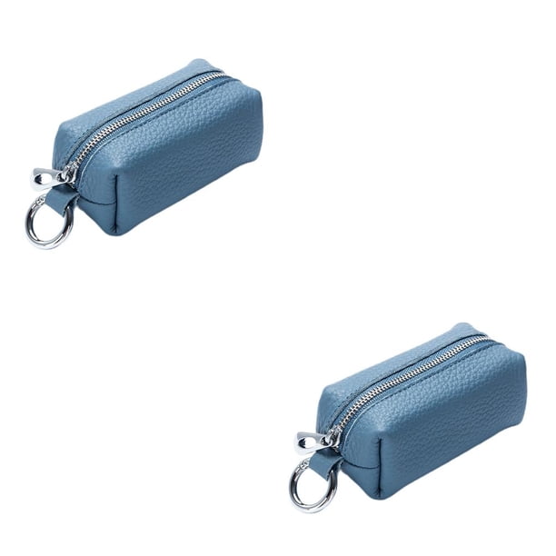 Cartera de cuero Sonducket para mujer con llavero organizador Azul claro