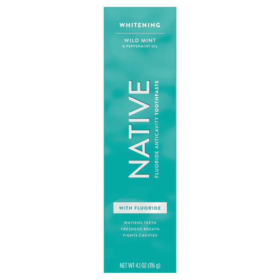 Native Whitening Wild Mint & Peppermint Oil Fluoride Toothpaste, 4.1 oz (3 Pack)