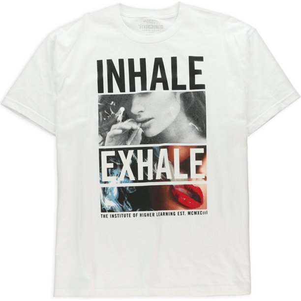 Ecko Unltd. Camiseta gráfica Inhale Exhale para hombre, blanca, extragrande Ecko Unltd. Camiseta gráfica