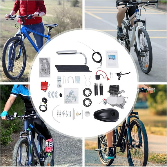 100cc 2-Stroke Bicycle Engine Kit Full Air-Cooling Motor Bike Modified Set Motorized Motor Bike Modified Tool offering, Super Fuel-efficient for 26" 28" Bike