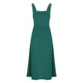 thumbnail image 5 of JIANJIA Summer Dresses For Women Solid Color Strappy Square Collar Sleeveless Slim Fit Casual Dress Activewear,Green,XL, 5 of 8