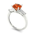 thumbnail image 2 of Clara Pucci 14K White Gold 2ct Red Three-Stone Ring for Women, 2 of 8
