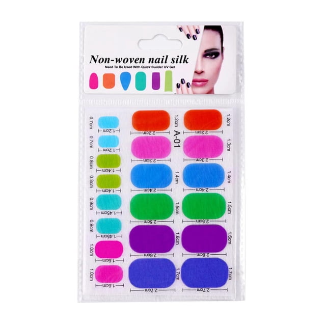 Puntas de extensión de seda no tejida de fibra de pa decoración de uñas de 2 hojas, herramientas de manicura y bricolaje 01 Sunnimix Seda de uñas no tejida