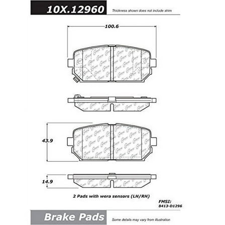 Centric Parts Disc Brake Pad P/N:102.12960