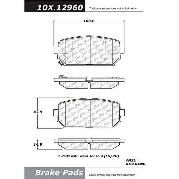 Centric Parts Disc Brake Pad P/N:102.12960