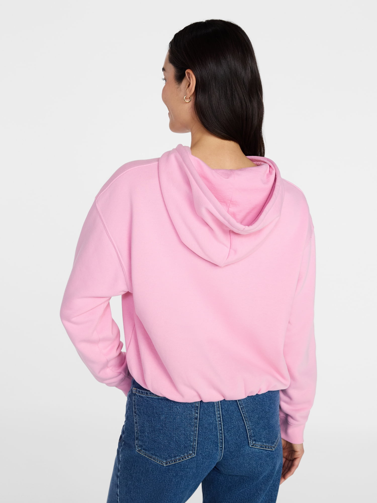 Time and Tru Women's Bubble Hem Pullover Hoodie, Size XS-XXXL