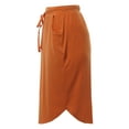 thumbnail image 3 of A2Y Women's Elastic Waist Self Tie Tulip Hem Side Pocket Skirt Almond XL, 3 of 5