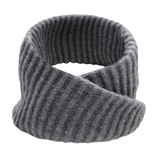 Gray Neckerchief Outdoor Bib Solid Color Warm Wool Bib Double Thickened Single Head Bib
