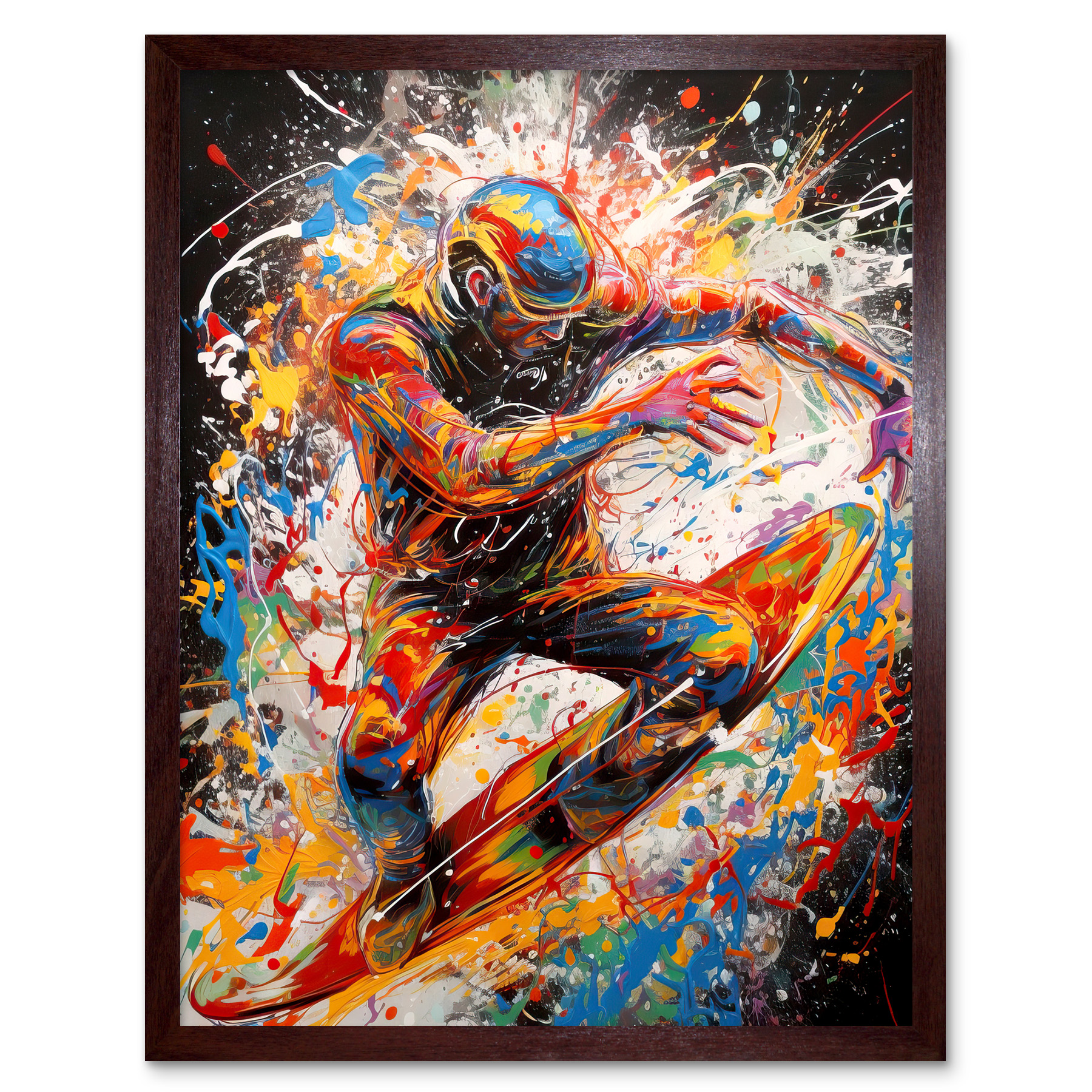 Extreme Sports Athlete Splatter Paint Portrait Extra Large XL Wall