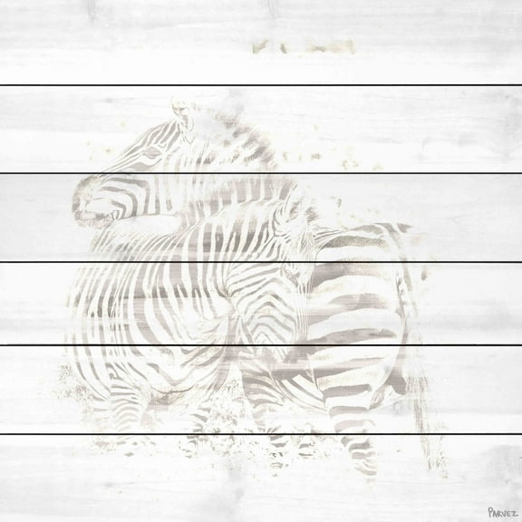 Parvez Taj "White Stripes" Print on White Wood