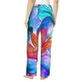 thumbnail image 3 of Xecao Bright Flowers Women's Straight Lounge Pajama Pants: The Epitome of Relaxed Sleepwear, 3 of 9