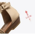 thumbnail image 6 of Xfvqtps Wedge Sandals for Women Back Zipper Crisscross Strappy Open Toe Side Cutout Buckle Decoration Dressy Beach Summer Roman Sandals Beige, 6 of 9