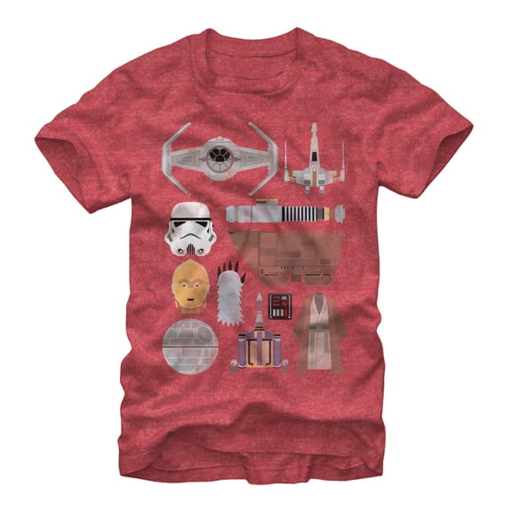 Men's Star Wars Essentials Graphic Tee Red Heather Large