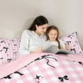 thumbnail image 5 of Manfei Kawaii Ribbon Bow Knot 2pcs Bedding Comforter Set for Girls Female Children,Geometric Plaid Grid Twin Comforter Sets,Love Heart Print Breathable Bedding Set,Microfiber Bedroom Decor, 5 of 8