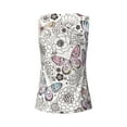 thumbnail image 5 of Xecao Vintage Butterflies print women's scoop neck, loose-fit workout tank tops for the gym., 5 of 9