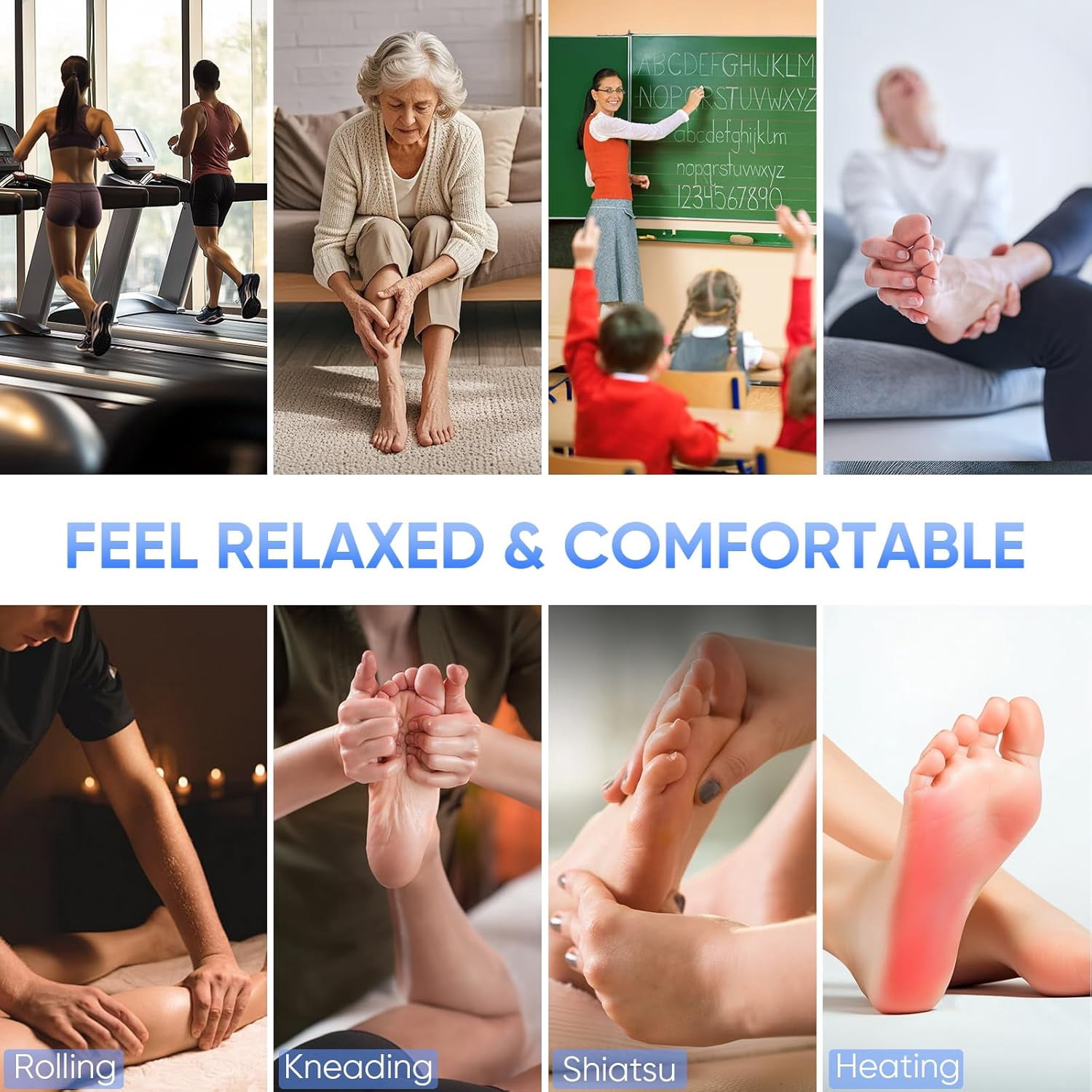 TISSCARE Shiatsu Foot Massager with Heat, Deep Kneading Leg and Calf Massage Machine