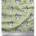 thumbnail image 1 of Soimoi Poly Georgette Fabric Hat,Specs & Lhasa Apso Dog Print Fabric by Yard 42 Inch Wide, 1 of 1